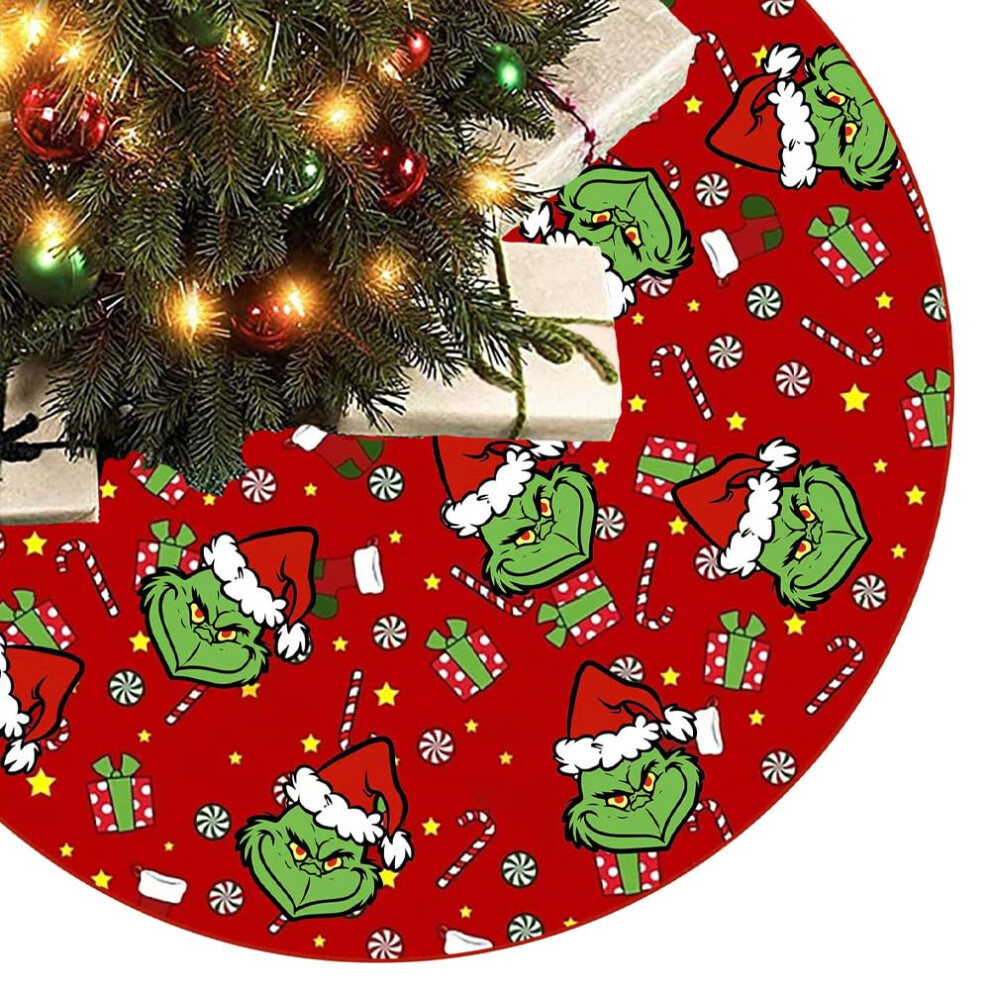 Christmas Tree Skirt 48 Inches Tree Skirts Mats  Large Christmas Decor Mat Tree Decorations for Decor Holiday Party Indoor Outdoor-image-OPC-PHRF28V-NEW