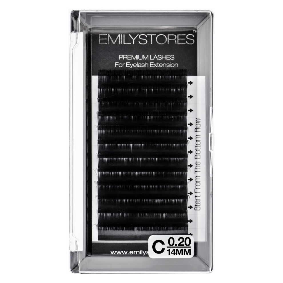 Emilystores Eyelash Extensions 0.20Mm Thickness C Curl 14Mm Length Natural Looking Individual Volume Eyelashes For Lash Extensions(0.20,C,14Mm)