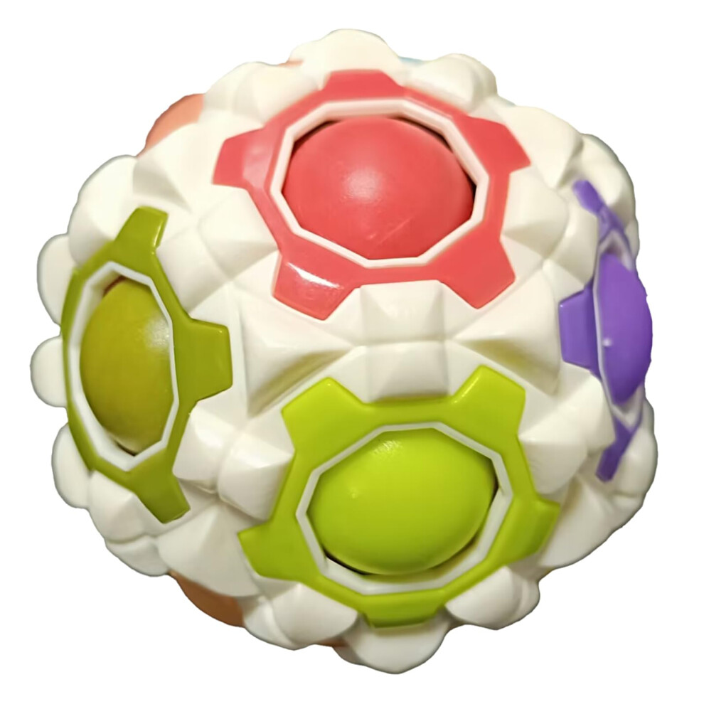 Rainbow Puzzle Ball Brain Teasers Puzzle Games Fidget Puzzle Toys Magic Color Ball Puzzle Cube Fidget Balls for Kids Adult Boys Girls (White)-image-OPC-PHRF2HH-NEW