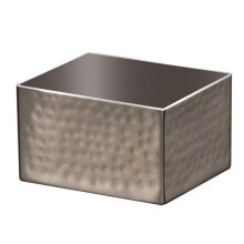 American Metalcraft HMSPH4 Rechteckiger Zuckertütchenhalter aus gehämmertem Edelstahl, 2.75" L x 3.25" W, Silber