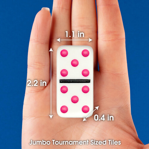 CHH 2322 Domin Jumbo Duplo 6 com Ponto Colorido de 8,25 polegadas de Comprimento 2