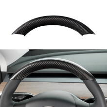 JSWAN Real Carbon Fiber Steering Wheel Cover for Tesla Model 3 2017 to 2023 Model Y 2020 to 2024 Steering Wheel Cover Steering Wheel Wrap Protect