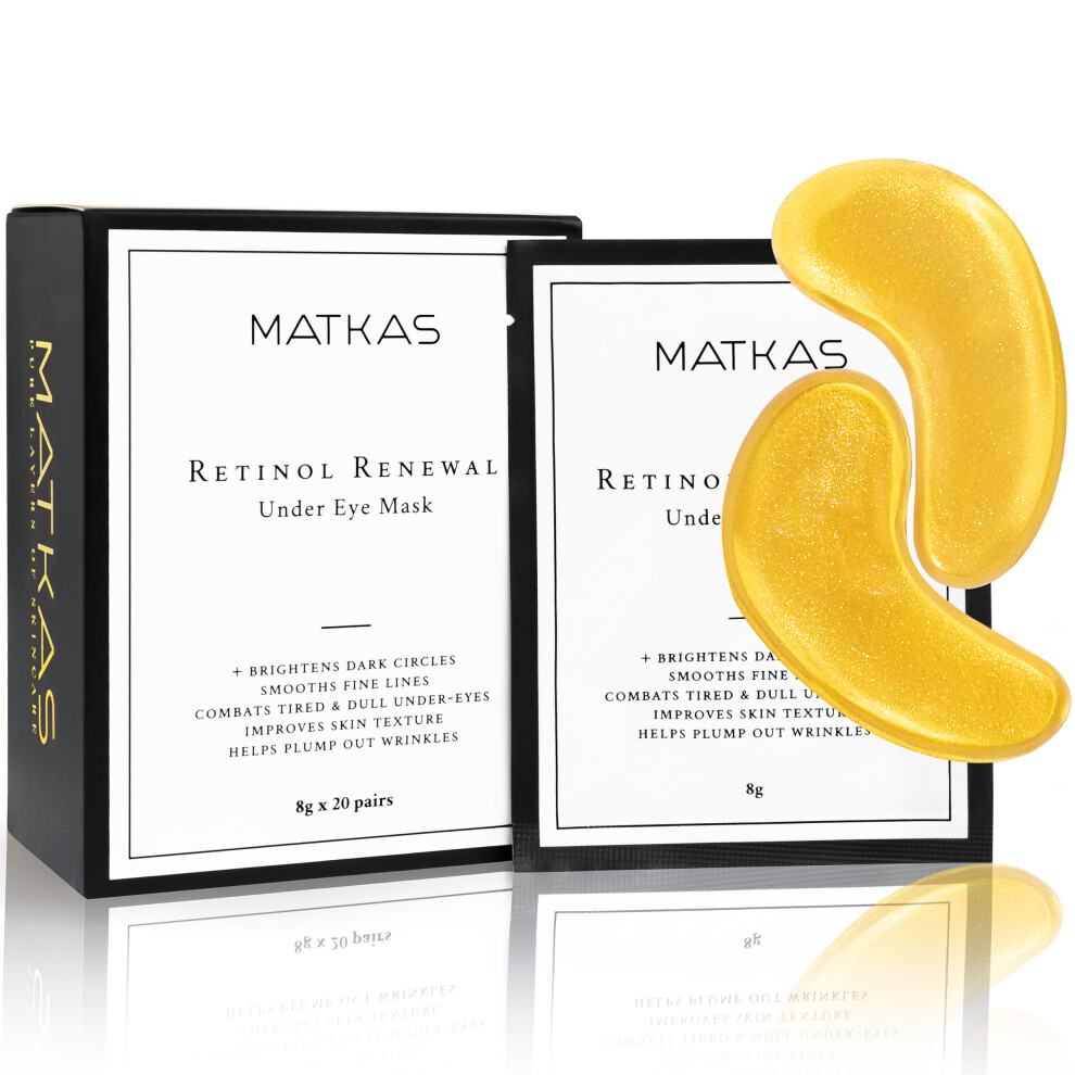 Matkas Gold/Dark Korean Under Eye Patches For Circles And Puffiness Wrinkles - Retinol + Hyaluronic Acid + Collagen + Niacinamide Under Eye Mas