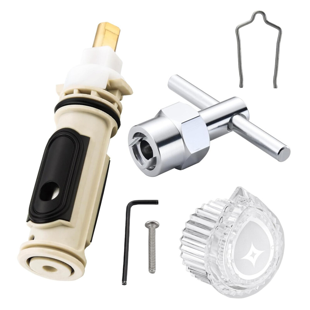 1222 Replacement Cartridge With 104421 Cartridge Puller And 100710 Shower Knob Shower Repair Kit Compatible With Moen Posi-Temp One-Handle Tub A 707017704555