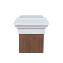 8x8 Captura plana blanca ms comn (7.5 """" x7.5 """") Post tratado con presin. Newel Newport Top para buzones y mazos de cercas al aire libre por