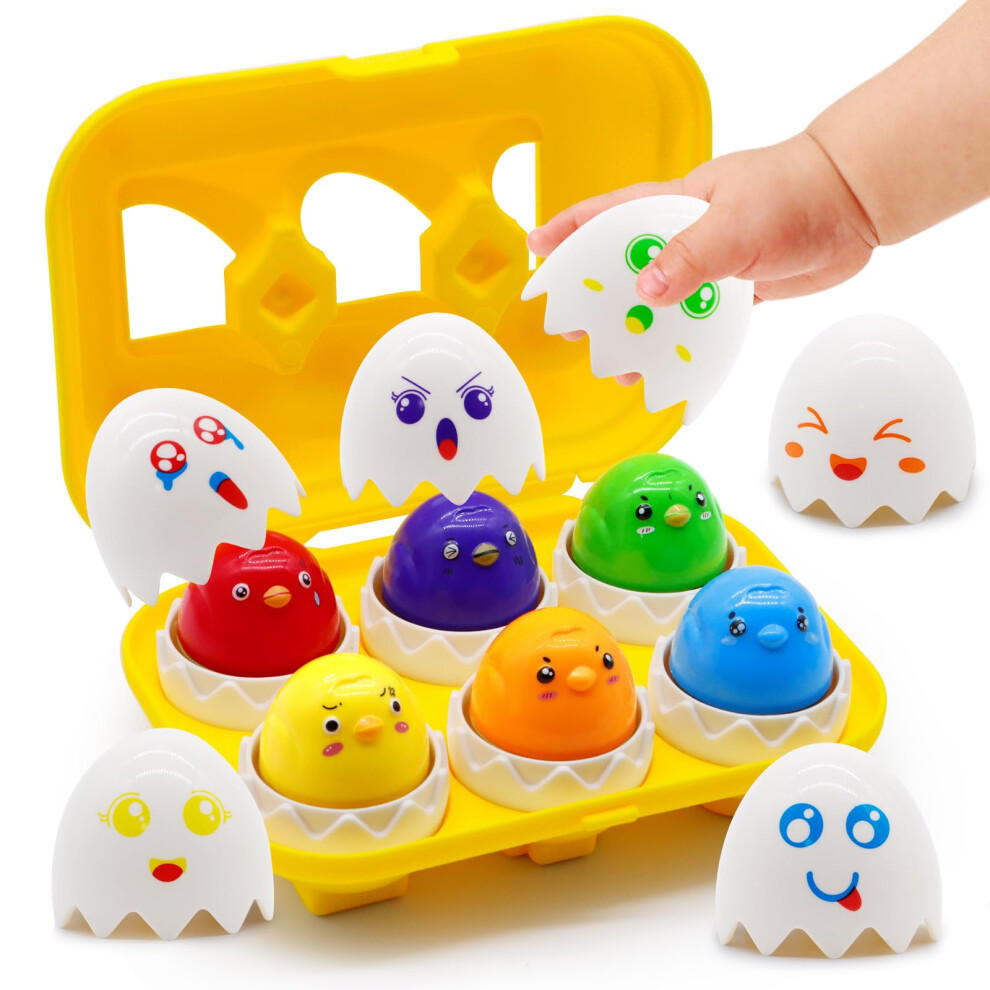 R 1 2 3 Ans Fille Garon D'anniversaire Gift Educational Montessori Matching Egg Forme Sorter Couleur Baby Toys 12-18 Mois Pques Passers Surgser-image