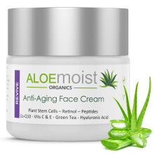 Crme de rtinol anti-ge alloemoste pour le visage avec acide hyaluronique Vitamine C & E Pure Aloe Vera Gel Th vert glycolique - Rtinol Crm