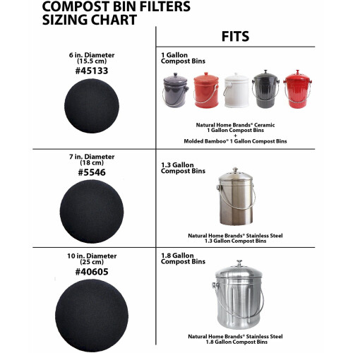 Natural Home 1-Gallon Ceramic Compost Bin with Filter 2
