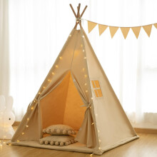 Rongfa Teepee Tent for Kids-Portable Children Gioca in tenda interna all'aperto (albicocca con tappetino)