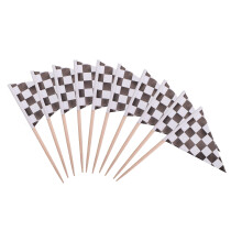 stidsds Checkered Black and White Racing Cupcake Toppers Flags Mini Small Race Car Toothpick Stick Flag Decoration(100 pcs)