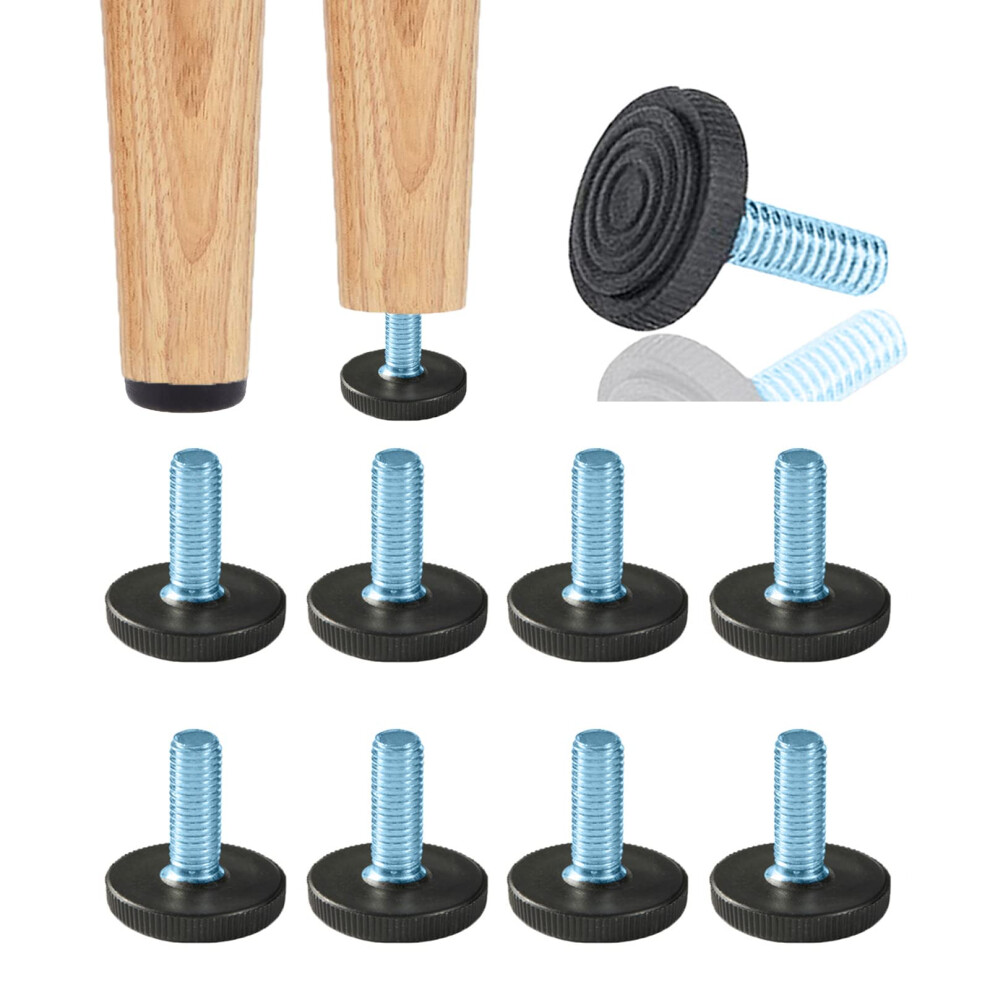 8 Pcs M6 Thread Adjustable Furniture Levelers Screw In Threaded Adjustable Levelers Feet Screw On Furniture Glide Leveling For Table Chair Fur 711691761834