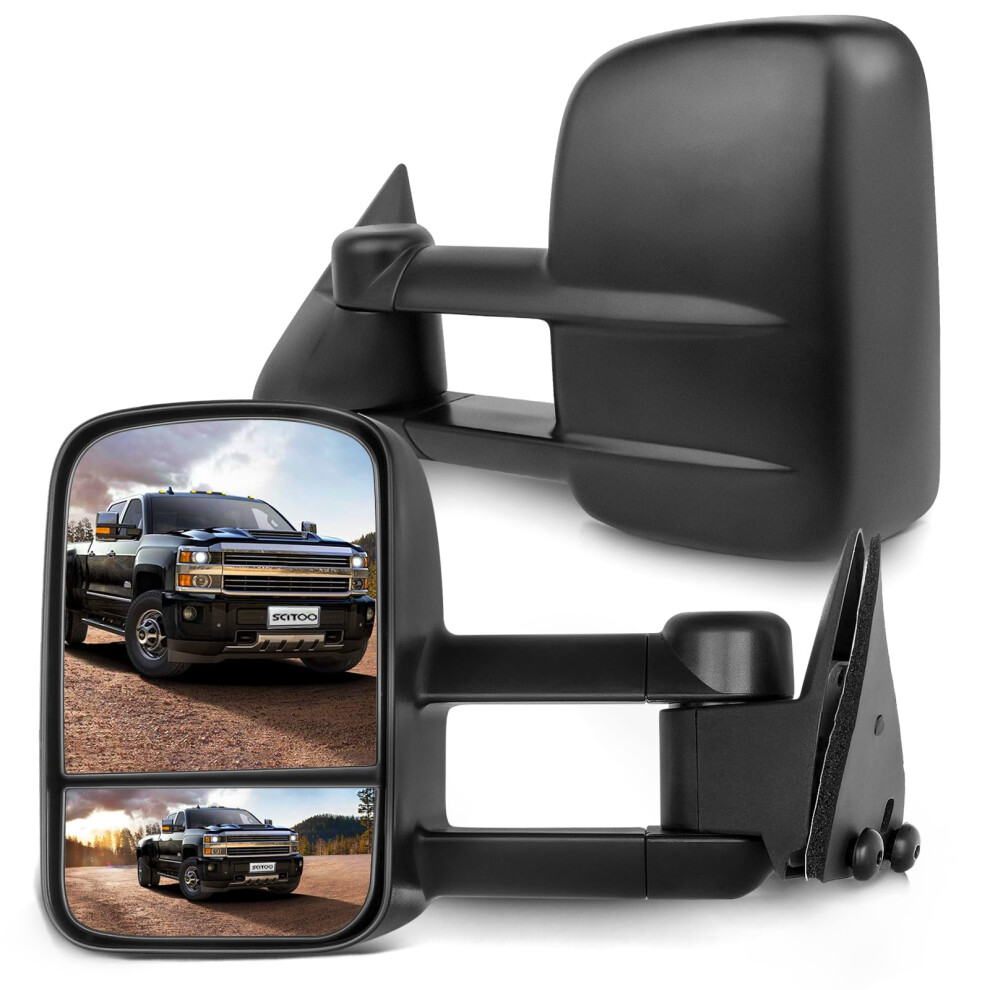 Scitoo Towing Mirrors Fit For Chevy For Gmc Exterior Accessories Mirrors Fit For C1500 C2500 C3500 K1500 K2500 K3500 1988-1998 With Convex Glass 713458454515
