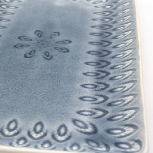 Euro Ceramica PK- Peacock Rectangular Platter  One Size  Grey 1