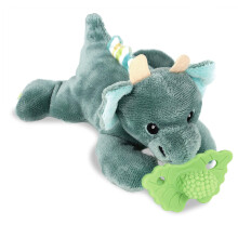 RaZbaby Dragon RaZbuddy w/RaZberry Teething Relief Pacifier - Soothes Sore Gums w/Nature-Inspired Texture 100% BPA-Free Silicone Teether Detach