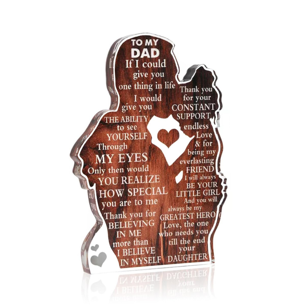Joyline Dad Gifts from Daughter To My Dad You'll Always Be My Hero Heartfelt Acrylic Plaque Sign Fathers Day Present for Office Garage Bedroom Wo