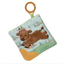Mary Meyer Crinkle Teether Toy with Baby Paper and Squeaker 6 x 6-Inches Hetty Highland Cow