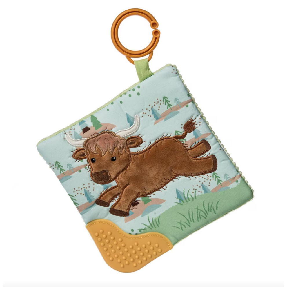Crinkle Teether Toy With Baby Paper And Squeaker 6 X 6-Inches Hetty Highland Cow - Plush Soft Toy Mary Meyer