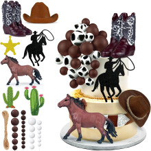 34 PC -uri cowboy tort toppers cowboy palarie ?i cizme decora?iuni tort de cizme occidentale cowgirl cowgirl du? de na?tere pentru tema occidenta
