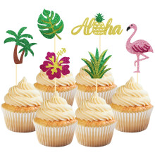 24pcs topical toppers toppers luau tort topper aloha cupcake alege ananas flamingo decora?iuni de cupcake pentru hawaiian Luau tema pentru copii