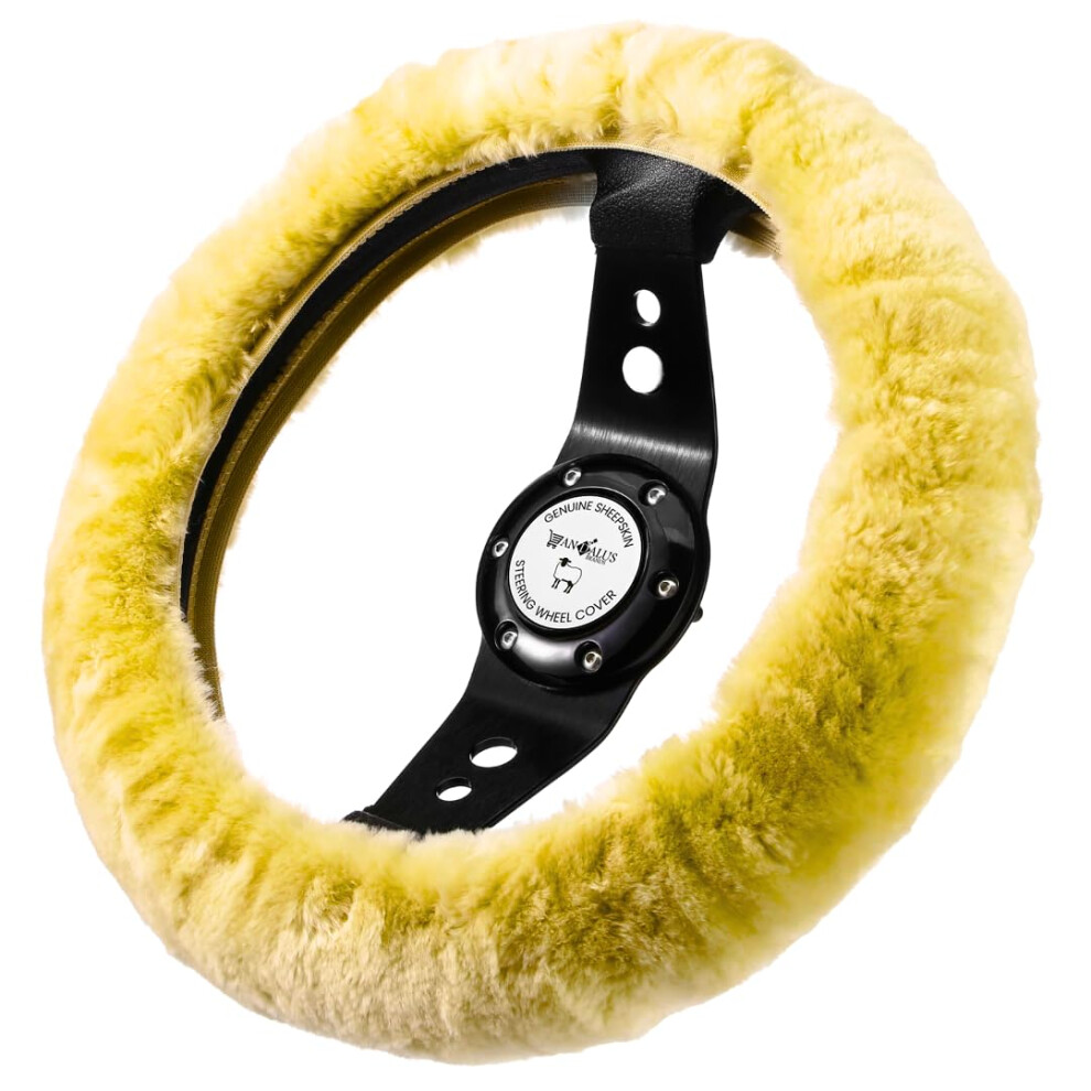 Andalus Australian Sheepskin Wool Steering Wheel Cover For Women & Men - Universal 15 Inch Steering Wheels & Accessories - Eco-Friendly Wheel Cov 721456913231