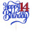 Glitter Happy 14th Birthday Cake Topperi 3
