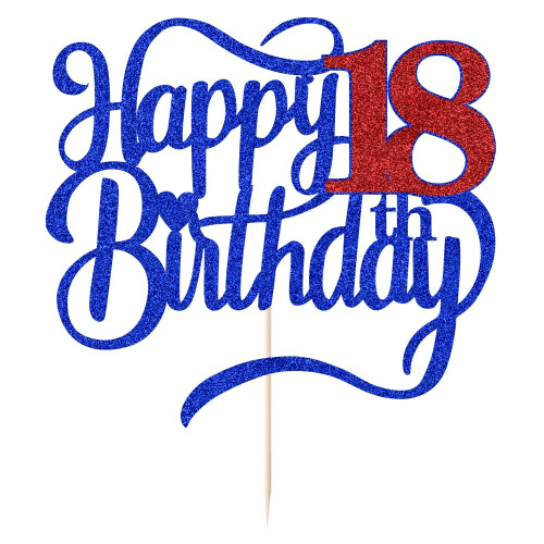 Glitter Happy 18th Birthday Cake Topperi 1