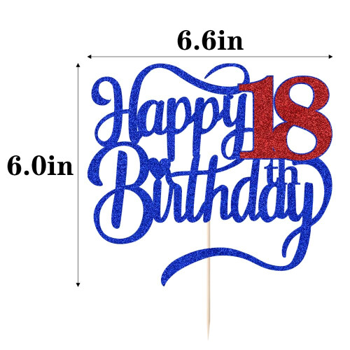 Glitter Happy 18th Birthday Cake Topperi 2