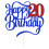 Glitter Happy 20th Birthday Cake Topperi 3