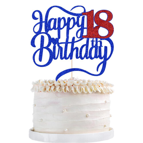 Glitter Happy 18th Birthday Cake Topperi