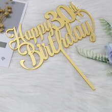 Sodasos Happy 30th Birthday Cake Topper Gold Acrilic 30th Birthday Party Tort Decora?ii de tort Buna ziua de 30 de ani pentru petreceri pentru pe