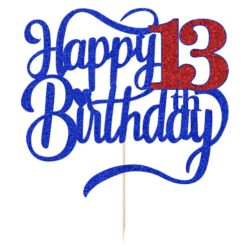 Glitter Happy 13th Birthday Cake Topperi 2
