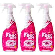 STARDROPS - The Pink Stuff - The Miracle Bad Bady Foam Cleaner 750 ml 3 -Pack Bundle (3 badrumskumspray)