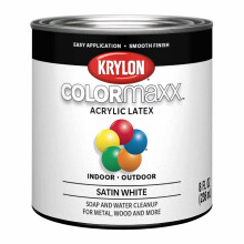 1 qt Krylon K05628007 White COLORmaxx Paint & Primer Satin