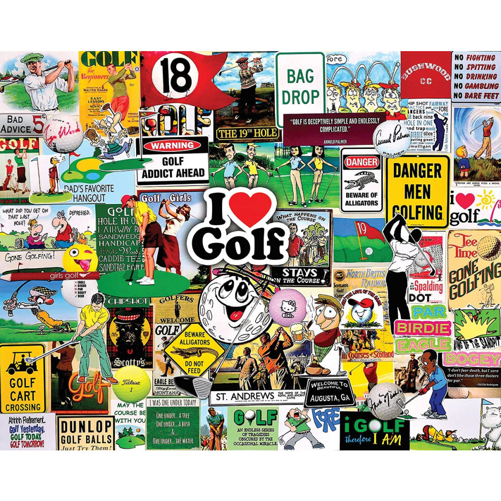 Mountain Puzzles I Love Golf - 1000 Piece Jigsaw Puzzle White