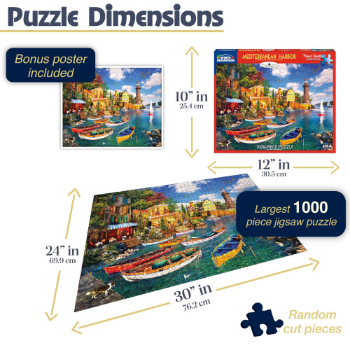 WHITE MOUNTAIN White Mountain Puzzles Mediterranean Harbor 1000 Pieces palapeli 1