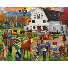 White Mountain Puzzles - Ranch dei Cowboy - Puzzle da 1000 Pezzi