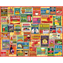 White Mountain Food & Drink 1000 peas quebra-cabeas engraados com colagem de trocadilhos para adultos e famlia