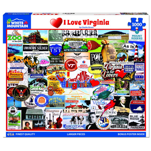 WHITE MOUNTAIN White Mountain - I Love Virginia Puzzle 1000 pezzi puzzle 1