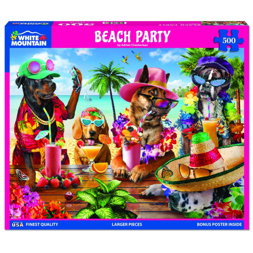 White Mountain Puzzles - Beach Party - 500 Piece Jigsaw Puzzle 1