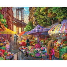 White Mountain Puzzles - Flower Market - 1000 Piece Jigsaw Puzzle fr vuxna