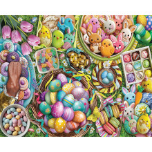 White Mountain Easter Puzzles 1000 peas quebra-cabea de colagem de primavera para adultos e famlias - Pscoa