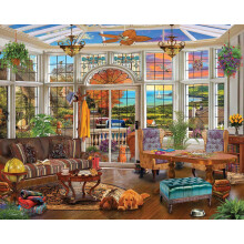 White Mountain Puzzles Garden Room 1000 Piece Jigsaw Scenic Landscape Puzzle