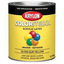 1 qt Krylon K05645007 Sun Yellow COLORmaxx Barva a Primer Lesk
