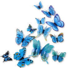 Dagou amestecat de 12pcs 3d roz fluture de fluture decora?iuni decora?iuni de arta (albastru)