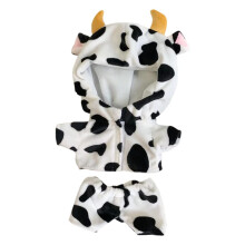 Niannyyhouse 6in/15 cm haine de papu?a de plu? + pantaloni scur?i, 2 piese, haine de vaca, pijamale alb-negru (15cm)