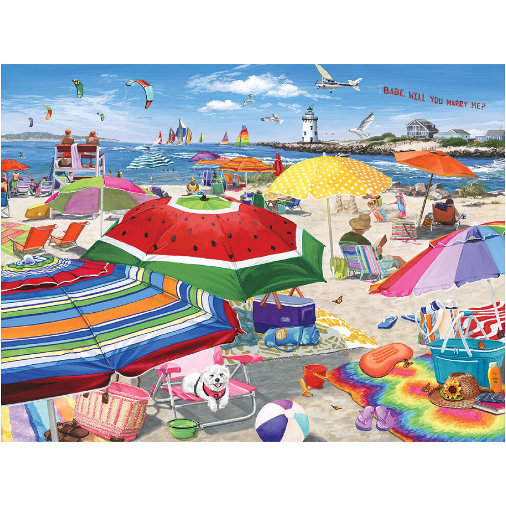 Photos - Jigsaw Puzzle / Mosaic White Mountain Beach Umbrellas 500 Piece Jigsaw Puzzle Fun Summer Puzzles for Adults and Family