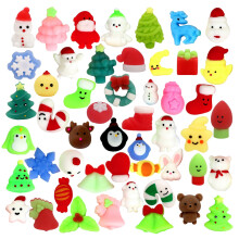 50 Stuks Kerst Mochi Squishy Speelgoed Feestfavorieten, Mini Squishies Schattige Stressverlichters
