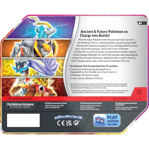Pokémon Pokemon TCG: Paradox Destines Tin - Golging Fire Ex 1