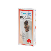 T-Sac-teensuodatinpussit, kertakäyttöinen teen infuusiolaite, numero 3, koko 3–8 kupillista, 100 kappaletta