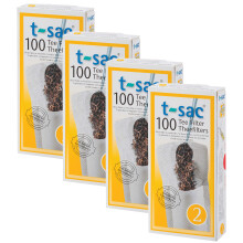 T-Sac-teensuodatinpussit, kertakäyttöinen teen infuusiolaite, numero 2, koko 2–4 kupillista, 400 kappaletta